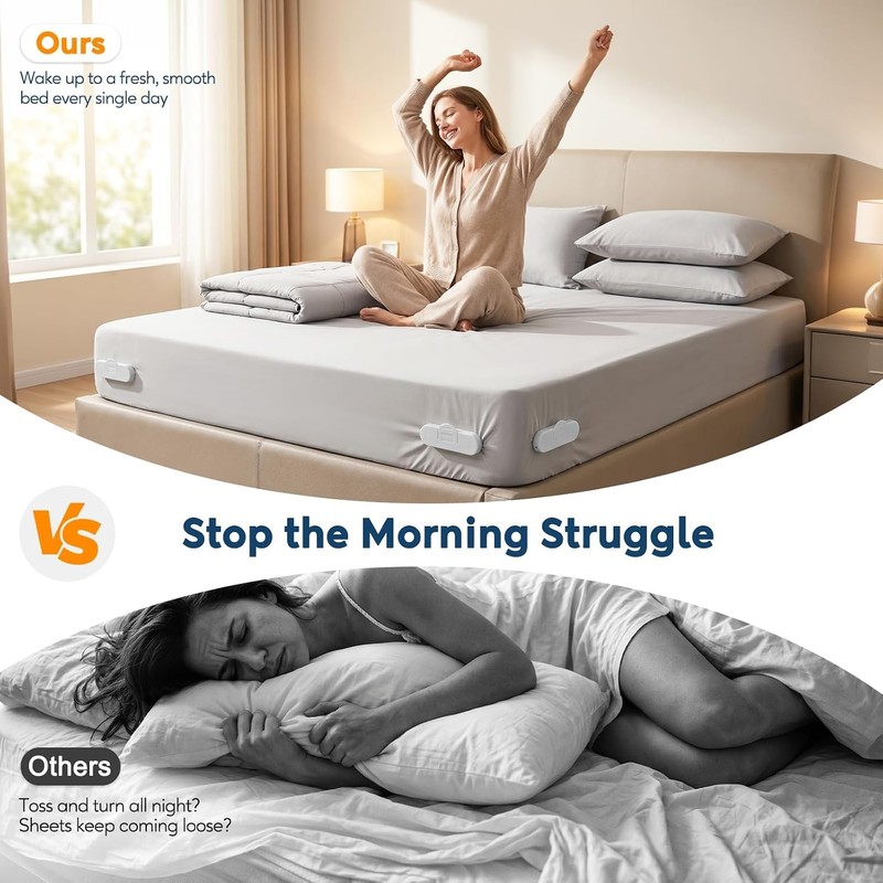 4Pcs Bed Sheet Holders for Corners ABS Material One-Time Installation