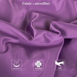 NTBAY Zippered Satin Body Pillow Pillowcase, Silky Slip Cooling Body Pillow Cover, Long Side Hidden Zipper, 20x54 Inches, Purple