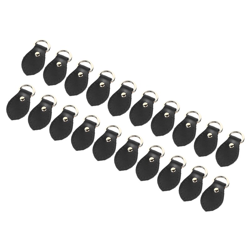 20 Sets Leather D Rings for Purse Genuine Leather D