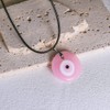 Caiyao Evil Eye Pendant Necklace Glass Leather Rope Chain Turkish