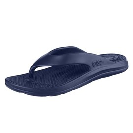 totes Men's Everywear Ara Thong Sandal, Navy Blue, 11