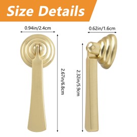 MOROBOR Teardrop-Shaped Cabinet Pulls, 4pcs Solid Brushed Gold Pendant Handles Knob Zinc Alloy Handles Knobs with Mounting Screw for Cabinets Drawer Door Furniture Decorative/Long Strip Pendant