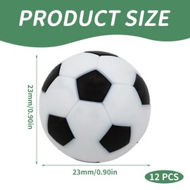 NHPY Pack of 12 table football balls, replacement ball for football ball 23 mm, resin table football balls, classic football ball, used for table football games and as decoration, black