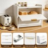 Txcucc Large Bread Box, White, Double Layer Wooden