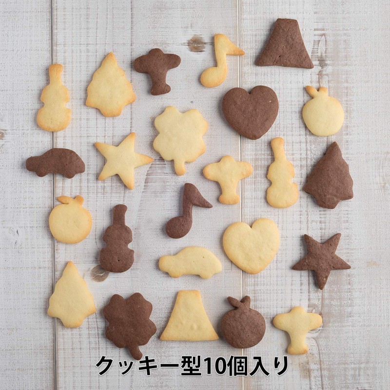 Kai KAI DL7212 Cookie Cutter, Dishwasher Case Set, Star, Heart,
