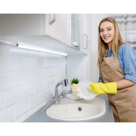 TrueColor USB-Powered LED Light Bar with Frosted Cover for Under Cabinet, Under Monitor, TV Backlight – Easy-Install - Adhesive & Mounting Brackets Included - 100,000 Hours Lifetime (18", Daylight)