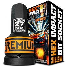 Aiourx 1 Inch Drive H27 (27 mm) Hex Impact Socket, Metric Allen Bit Socket, Cr-Mo Steel, for Car Maintenance