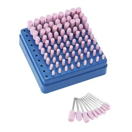 QWORK® 100 Pcs Abrasive Stone Points, Grinding Polishing Head, 3MM Shank Diameter, Used for Grinding and Polishing