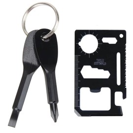2Pcs Multitool Screwdriver Set, Wallet Credit Card Multitool Card Portable Mini Screwdriver- Outdoor Cord Cutter Bottle Opener Protractor Ruler
