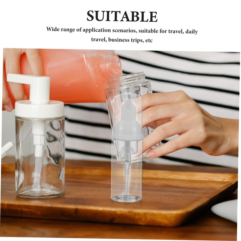 SHOWERORO 10 Pcs Travel Bottle Clear Foaming Pump Bottles Foam