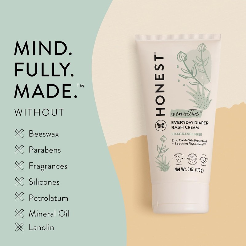 The Honest Company Hypoallergenic Diaper Rash Cream | Moisturizing +