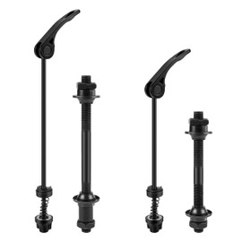 JSMTKJ 1 Pair Bicycle Hollow Shaft Quick Release Bicycle Axle Set Bicycle Skewers Rear Wheel Hollow Axle Bicycle Front Wheel Axle for 20, 22, 24, 26, 28 Inch Bicycle Axles (Black)