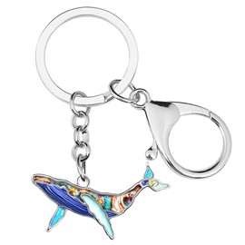 RAIDIN Enamel Alloy Cute Ocean Animal Keychain for Women Girls Sea Life Key Ring Jewelry Gifts for Keys Car Purse Backpack, Whale Keychain B