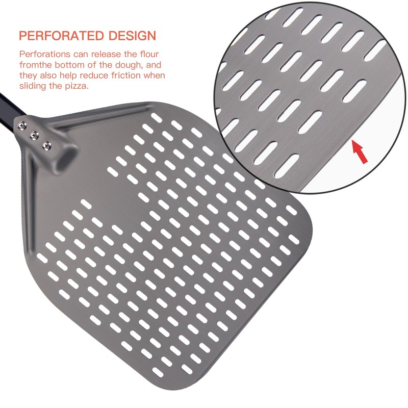 G.a HOMEFAVOR 12"x 15" Perforated Pizza Peel 47 Inch overall,