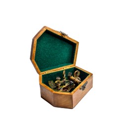 Sailor's Art Antique Brass Nautical Sextant with Wooden Box,Kelvin & Hughes 1917 London Brass Sextant for Mariners Surveyors,Navigation Instruments Sextant,Vintage Style Wedding,Graduation Gifts