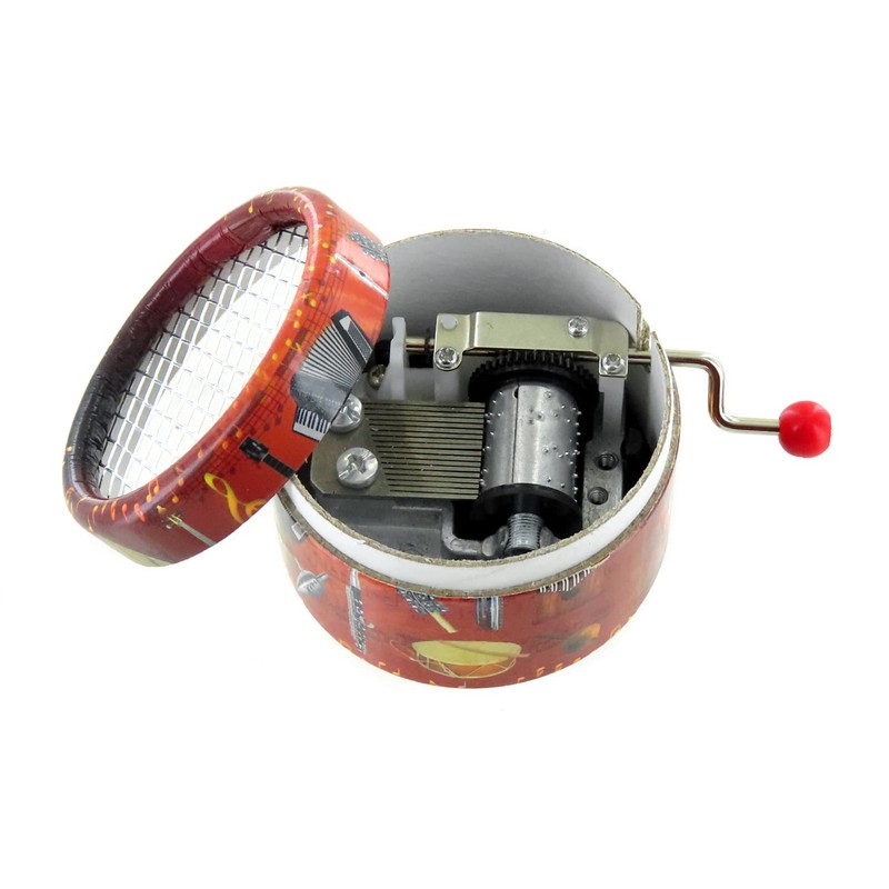 Lutèce Créations Round hand-cranked musical box/music box made of reinforced