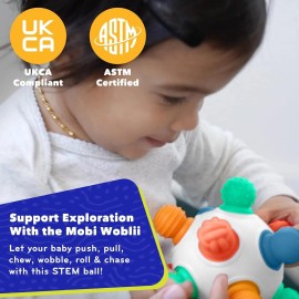 MÖBI Mobi Woblii Platinum Sensory Ball/Teething Toy: 3 Month+ : Food Grade Silicone