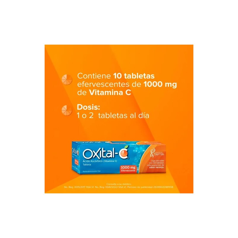 Oxital C Tableta 1000 Mg, 10 Tabletas