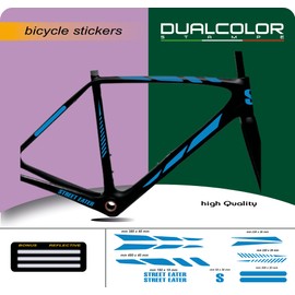 DualColorStampe B0168 (BLU 53) Universal Protection Bike Frame Sticker Set of 12