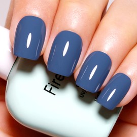 Firedeep Gel Nail Polish,0.54 Fl Oz Large Bottle Blueberry Blue Soak Off UV LED Nail Gel Polish Autumn Winter Nail Art Starter Manicure Salon DIY at Home 1Pcs