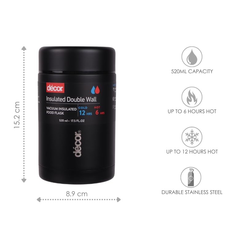 Décor Vacuum Insulated Food Flask | 2-in-1 Hot & Cold