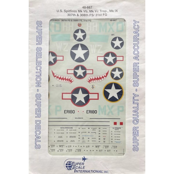 SuperScale Super Scale International Decals U.S. SPITFIRES Mk Vb, Mk