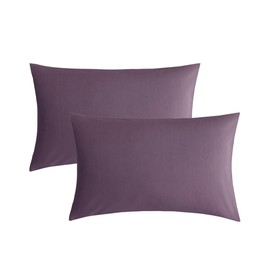 JELLYMONI Pillowcases Standard Set of 2 Cotton Envelope Pillow Covers Purple 20×26in Bed Pillow Cases 100% Washed Cotton Soft Breathable (Pillows are not Included)