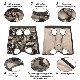 SAWMONG Dog Recovery Suit, Recovery Suit for Dogs After Surgery, Dog Spay Surgical Suit for Female Dogs, Dog Onesie Body Suit for Surgery Male Substitute Dog E-Collar Cone, Camouflage, Small