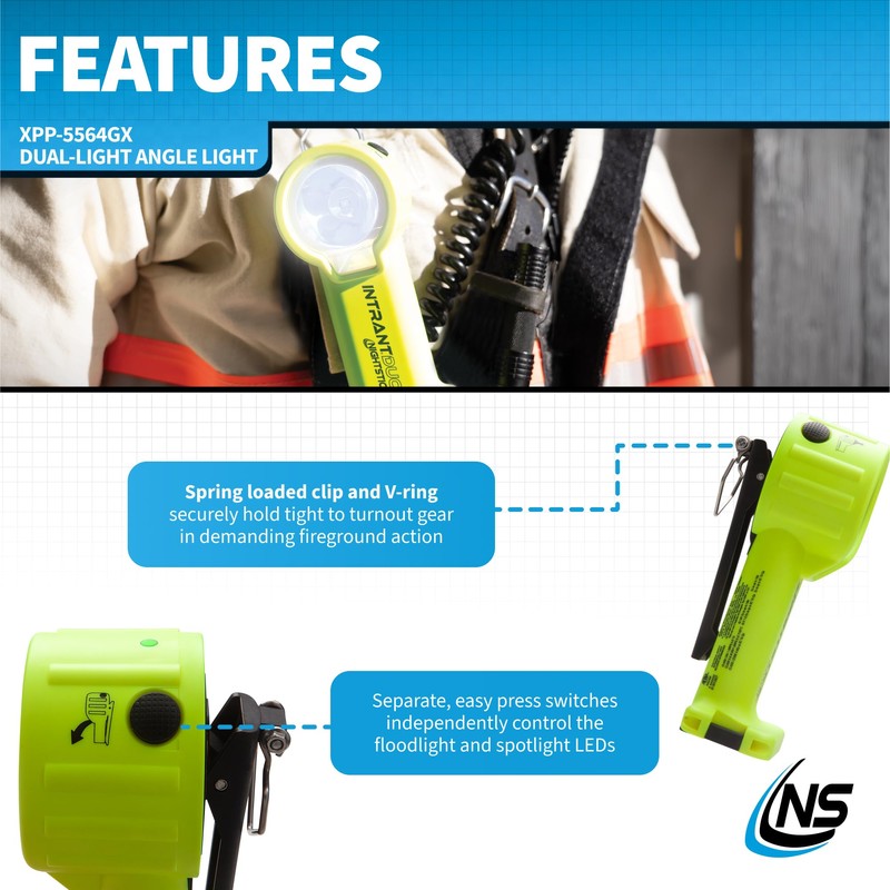 Nightstick XPP-5564GX Intrant Duo Intrinsically Safe Turbo Dual-Light Angle Light