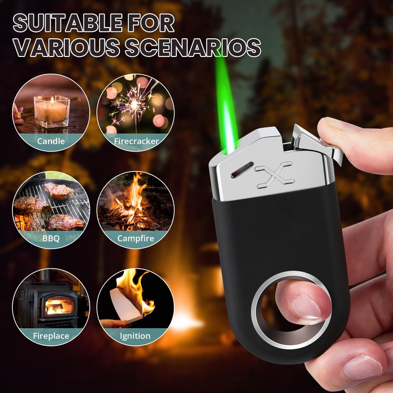 KAMBOLLY Cool Ring Lighter Creative Spinner Fidget Lighter, Keychain Lighters