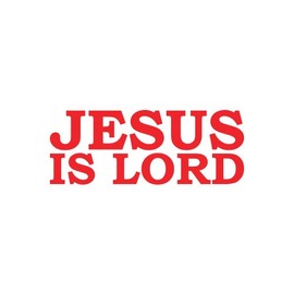Jesus is Lord Sticker - Decal - Die Cut Christian Christ Religious v2 - Red