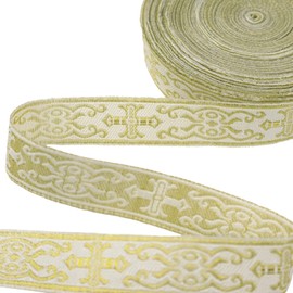 Cinta jacquard boho de 10 yardas con bordado dorado para costura, bolso hecho a mano, decoración de ropa