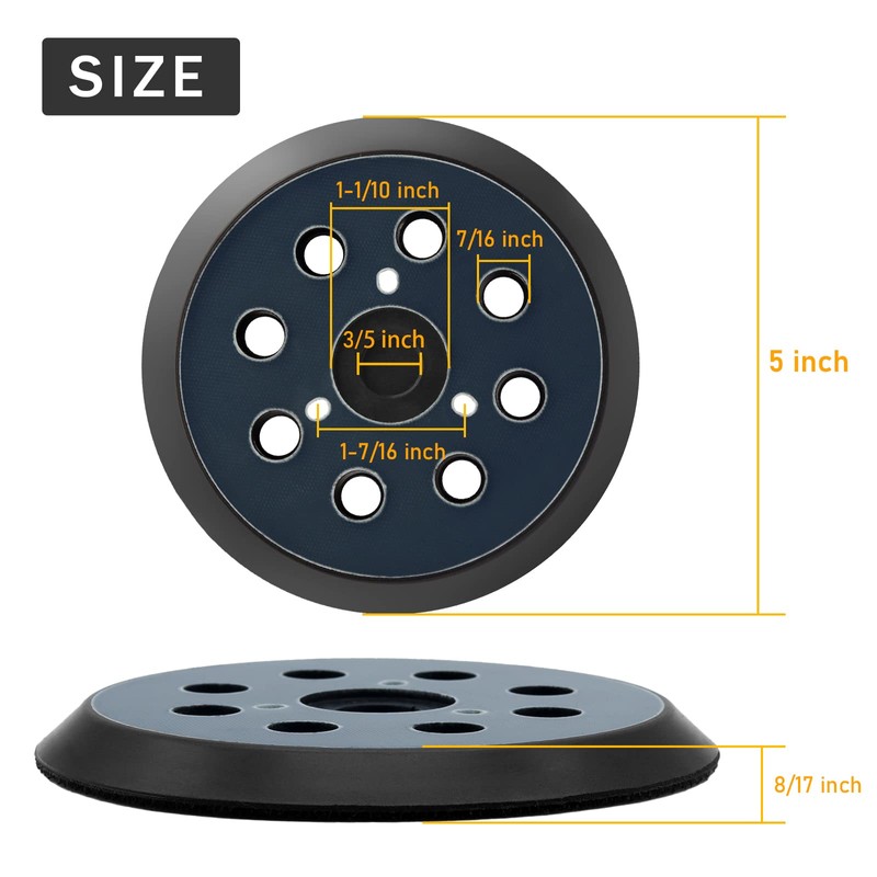 D26451 Palm Sander Pad Replacement, 5 Inch Sander Backing Pad