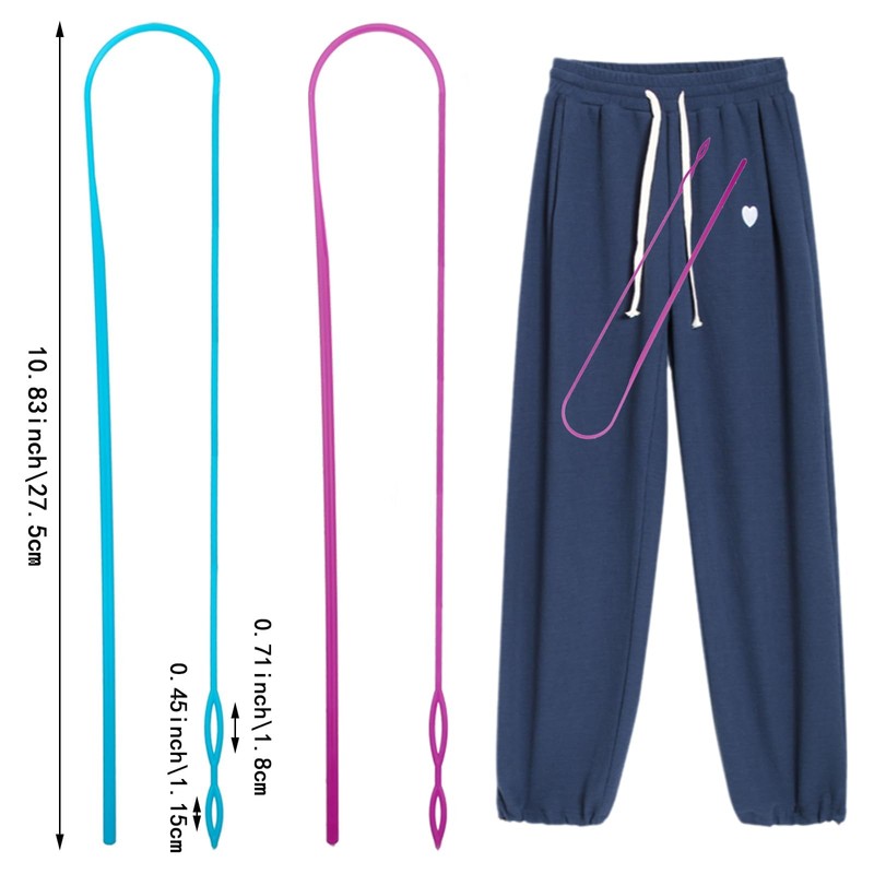 8 Pack Drawstring Threader, Flexible Drawstring Threader Plastic Drawstring Replacement