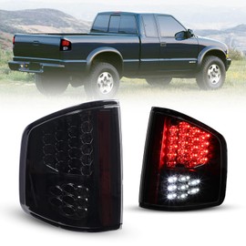 AUTOWIKI LED Tail Lights fit for 1994-2004 Chevy S10/ 1994-2004 GMC Sonoma/ 1996-2000 Isuzu Hombre (Not Fit Blazer or Jimmy SUV Models) Black Housing Smoke Lens 1 Pair