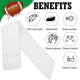 Fanfanwin 6 Pcs Football Towel Thin Sports Towel with Buttons Football Accessories Drip Streamer for Sports(White)