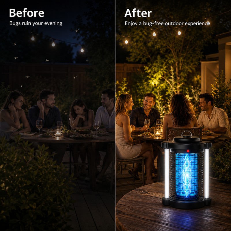 Outdoor Bug Zapper for Yard & Patio Use – 15W