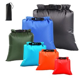 QuikSavor 6PCS Wet Dry Bag Set – Waterproof Bags for Swimming & Beach, Lightweight Water Proof Bags for Travel with Roll‑Top Closure, Multi‑Size Waterproof Pouch for Water Sports & Beach Essentials