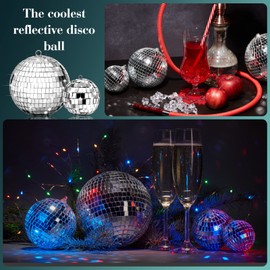 17 Pack Large Disco Ball Hanging Disco Ball Small Disco Ball Mirror Disco Balls Decorations for Party Wedding Dance and Music Festivals Decor Club Stage Props DJ Decoration (6 Inch, 3.2 Inch, 2 Inch)