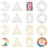 OLYCRAFT 32pcs Geometric Open Bezel Pendant 4 Styles Partially Open