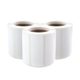 PUQU 40x40mm Direct Thermal Sticker Labels, Self-Adhesive All-Purpose Label Maker Tape, Compatible with AQ Series Label Printer, Refills Standard Laminated Office Labeling, 3 Rolls, 540 Labels