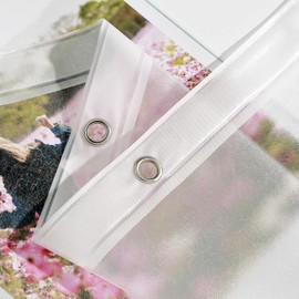 Clawfoot Tub Shower Curtain Heavy Duty 180x70Inch Clear Liner All Warp Around Extra Wide 36 Metal Hooks Bath Curtain for Clawfoot Stand Up Tub Bathroom PEVA Plastic Durable Waterproof Liner,Silk