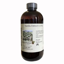 OliveNation Natural 4-Fold Vanilla Extract, 4x Extra Strength Vanilla for Baking, Cooking, Ice Cream, Frosting, Non-GMO, Gluten Free, Kosher, Vegan - 4 ounces