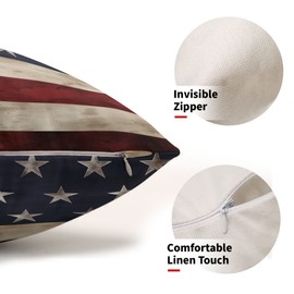Independence Day American Flag Throw Pillow Covers 12X20 Inches Set of 2 4th of July Blue Red Lumbar Pillow Cases Patriotic Stripes Star Pillow Cover Home Decor For Memorial Day Room Bed Couch Outdoor