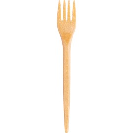 Heku - 10 reusable wood fibre forks, natural, length: 16.5 cm