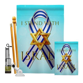 USA Decoration Stand with Israel Garden House Flag Kit Support Cause Pray for Home Country International World Decoration Banner Small Yard Gift Double-Sided, Made in USA