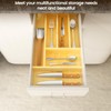 Evjocoh Silverware Drawer Organizer Wood with Adjustable Partition Utensil Cutlery