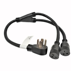 Parkworld 62565 4-Prong Dryer Splitter Cord, NEMA 14-30P to 6-20R (T-Blade Also for 6-15R) Dual Outlet (3 Feet)