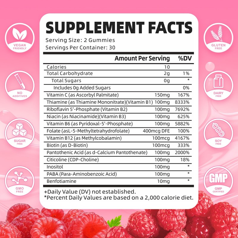 GrnLife Vitamin B Complex Gummies, All B Vitamins + Methyl