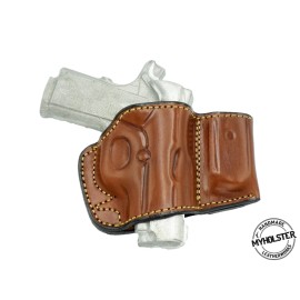 MyHolster Belt Holster with Mag Pouch Leather Holster Fits Colt Defender - Brown